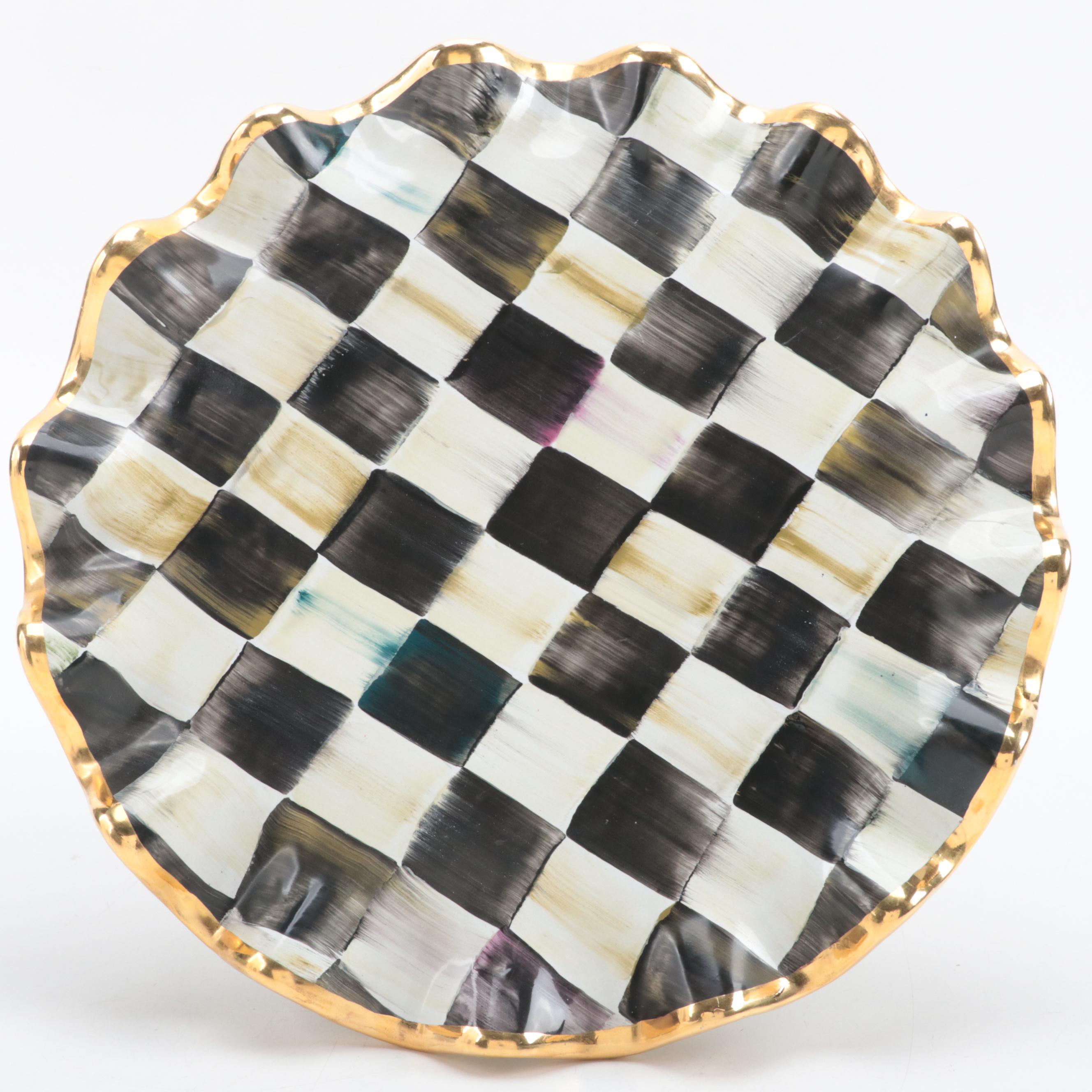 Courtly Check Ceramic Fluted Cake Stand main image 1