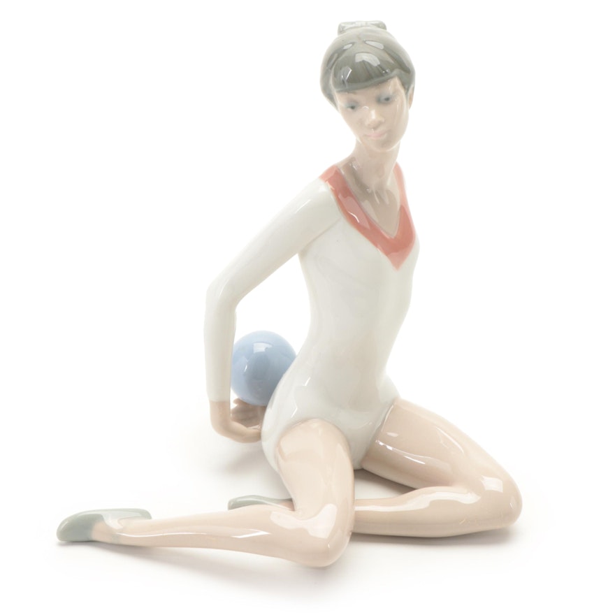 Lladró "Gymnast Exercising with Ball" Figurine Designed by Vicente Martínez