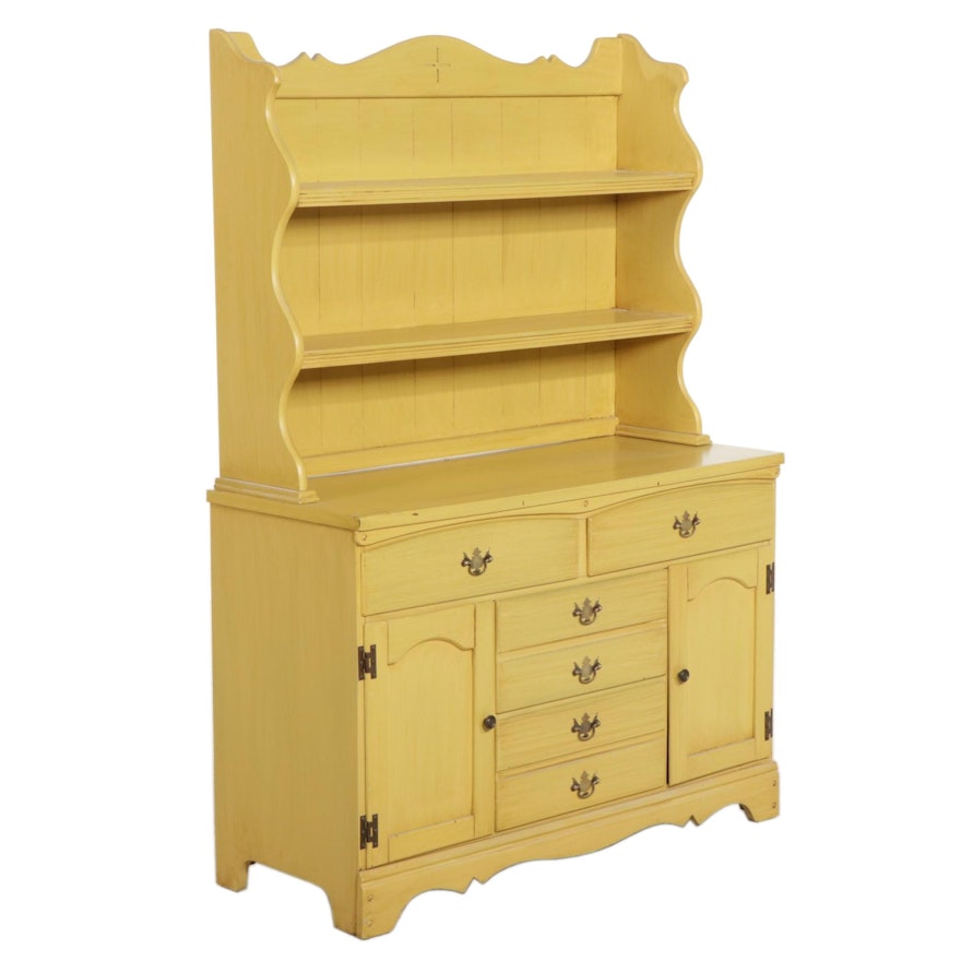 George III Style Yellow-Painted 4-Drawer Buffet, Mid to Late 20th C.