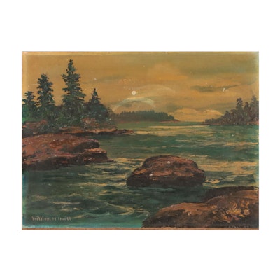William H. Truitt Oil Painting of Lake, Circa 1950