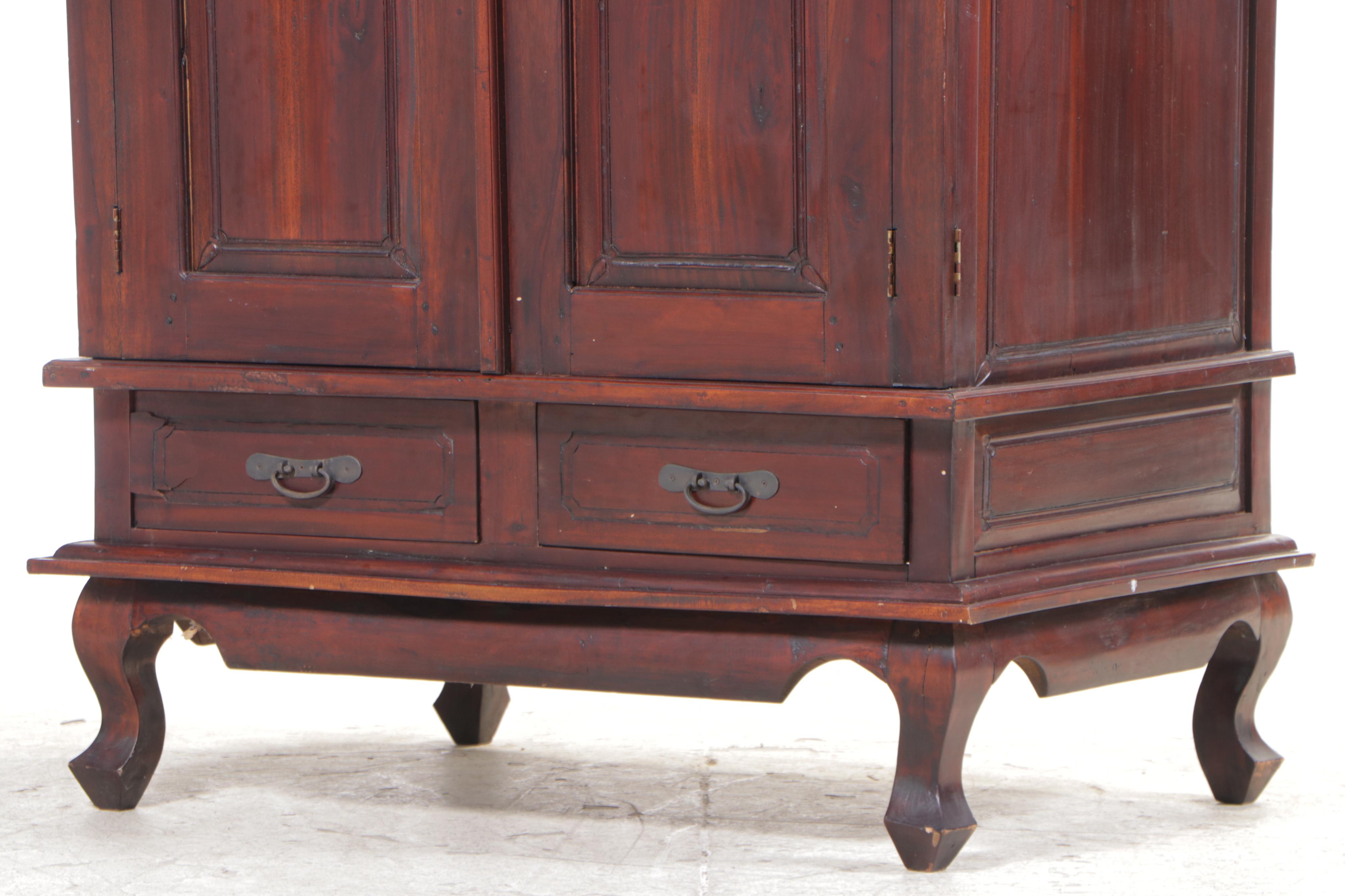 French Provincial Style Mahogany Finish Armoire / Entertainment EBTH