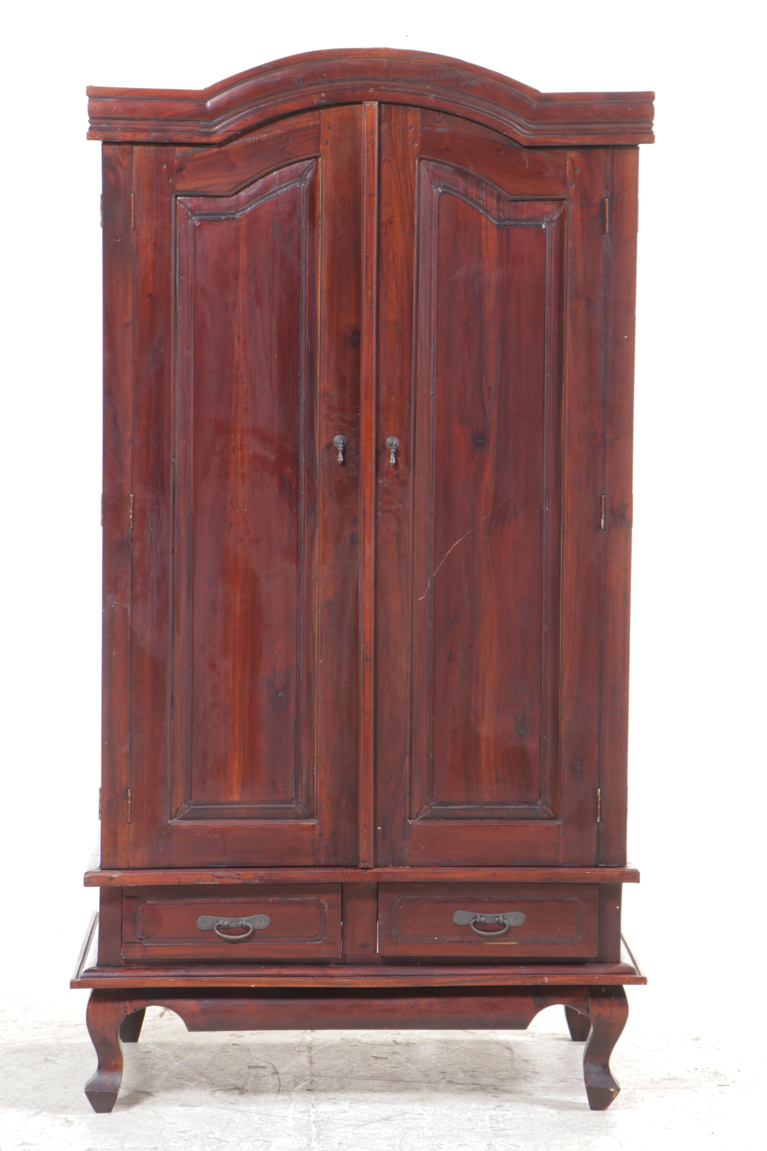 French Provincial Style Mahogany Finish Armoire / Entertainment EBTH