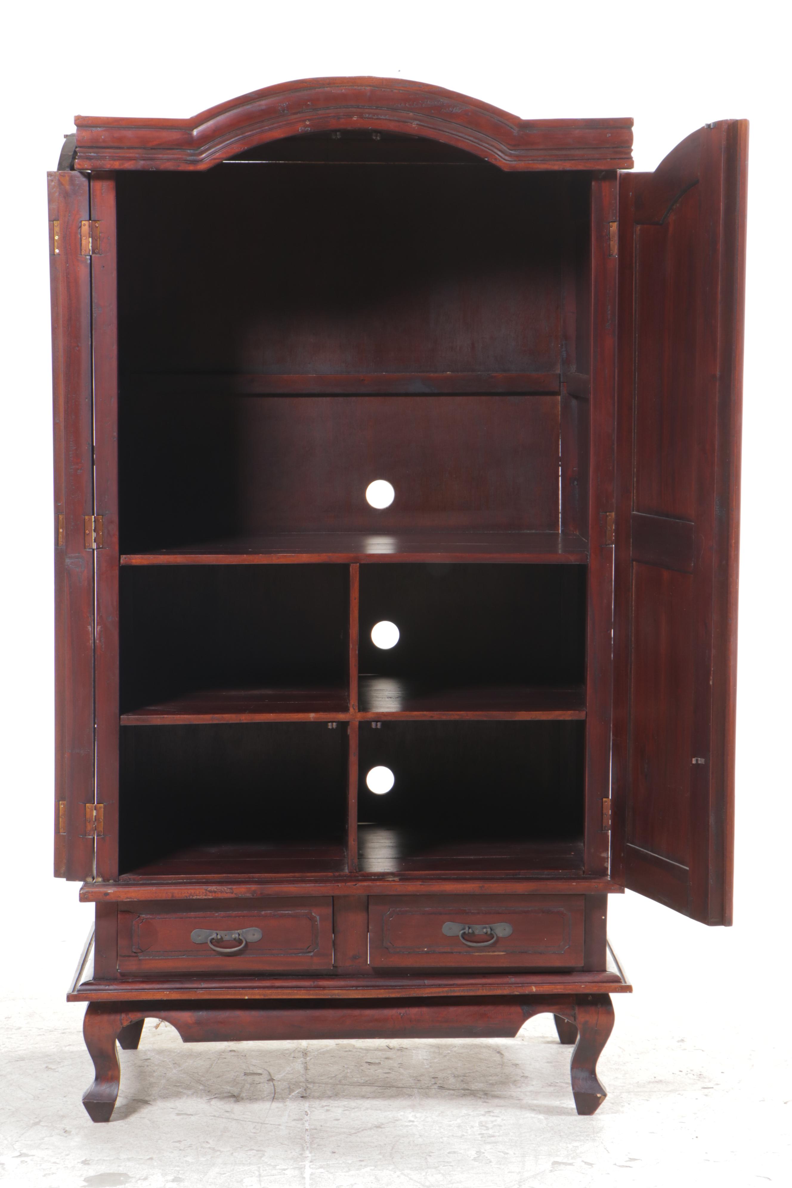 French Provincial Style Mahogany Finish Armoire / Entertainment EBTH