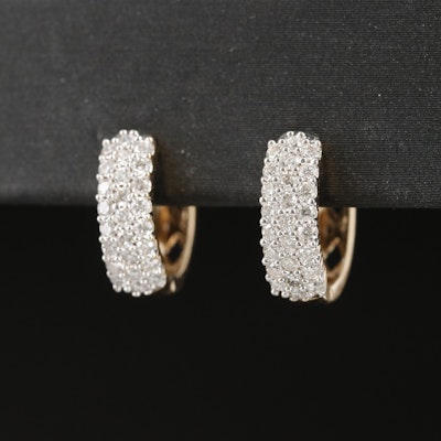 14K 0.50 CTW Diamond Small Hoop Earrings