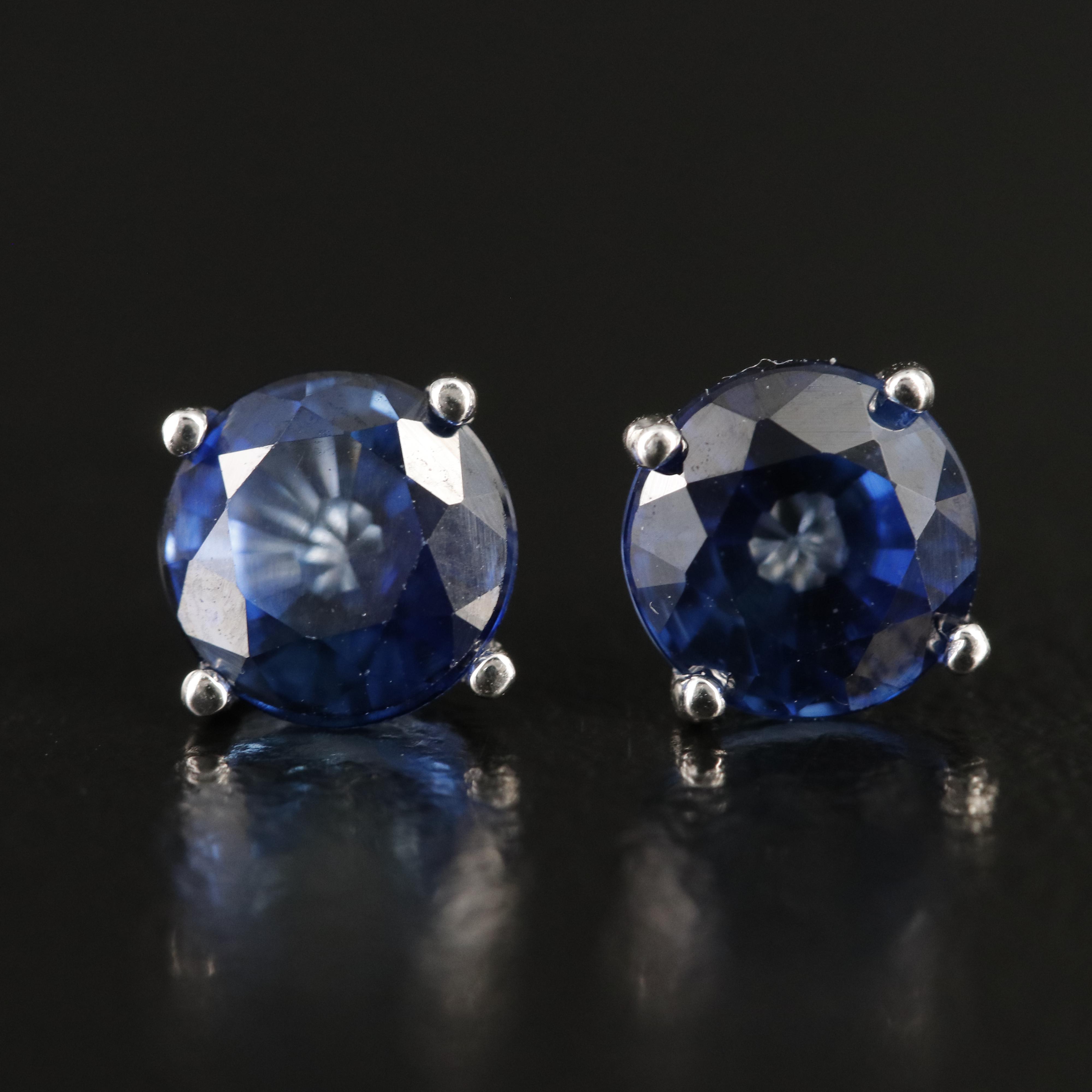 14K Sapphire Martini Set Stud Earrings EBTH
