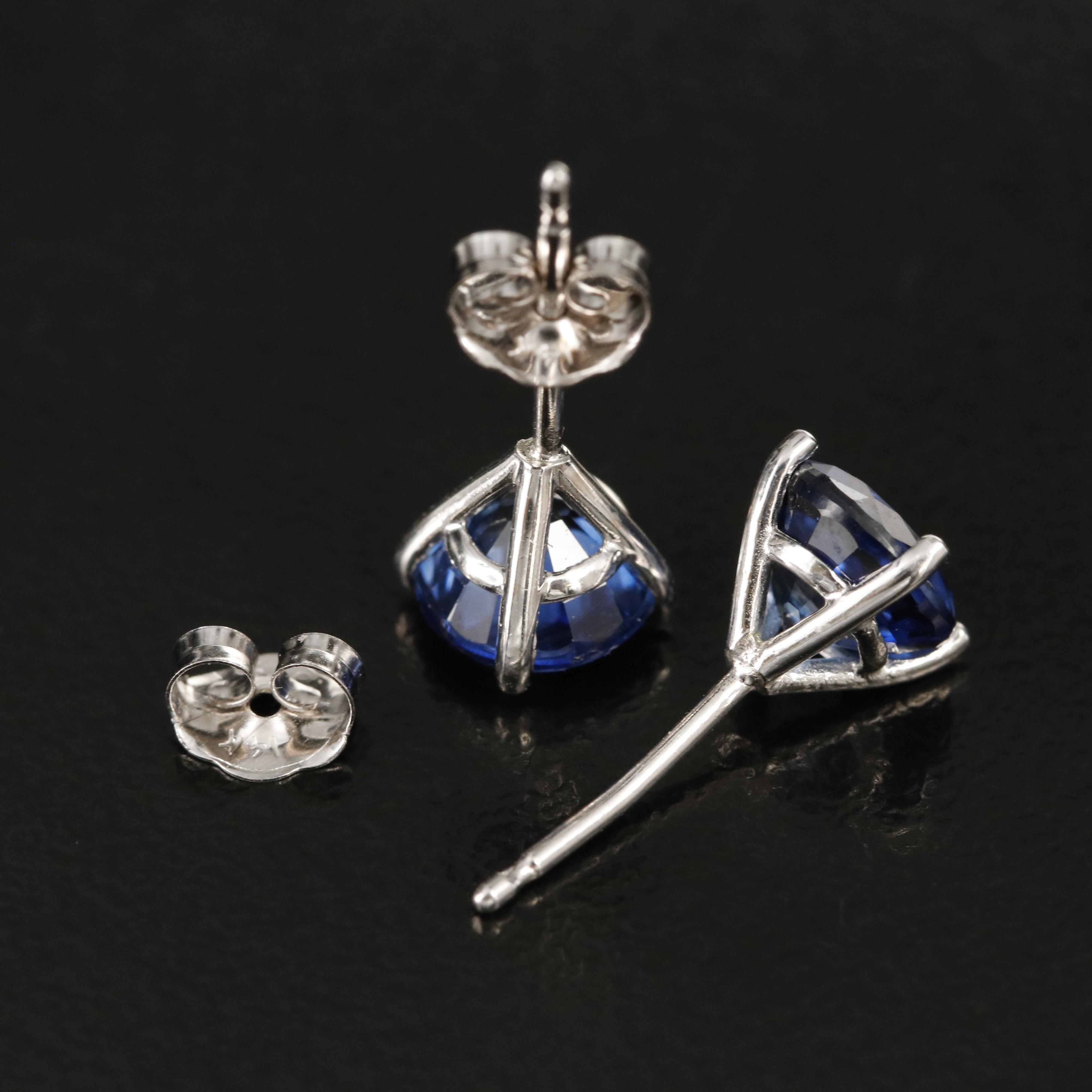 14K Sapphire Martini Set Stud Earrings EBTH