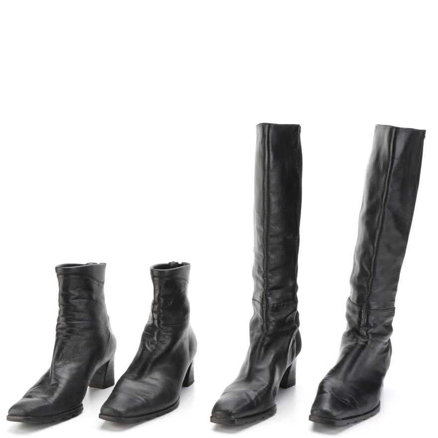 Stuart Weitzman Ankle and Mid-Calf Length Boots in Leather