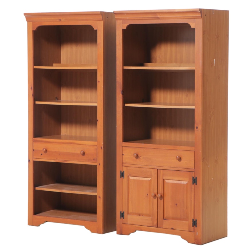 Two Broyhill Pine and Laminate Bookcases, Late 20th Century