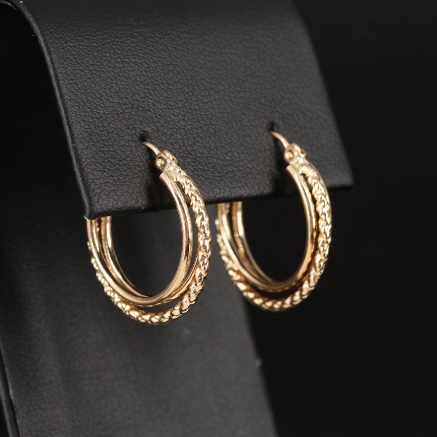 14K Triple Hoop Earrings