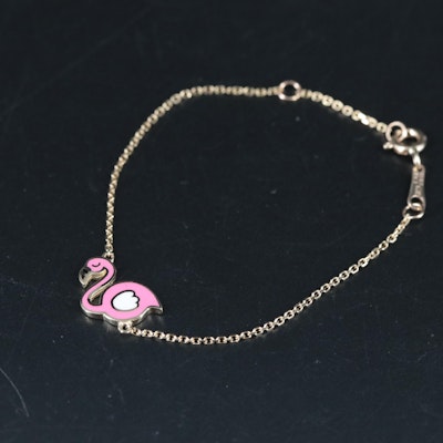 14K Flamingo Charm Baby Bracelet