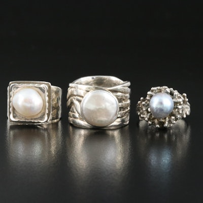 Sterling and Pearl Ring Selection Including Silpada