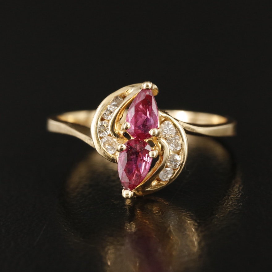 14K Ruby and Diamond Ring