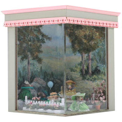 Glass Fronted German Fur Mouse Shadow Box Diorama, Mid-Late 20th Century