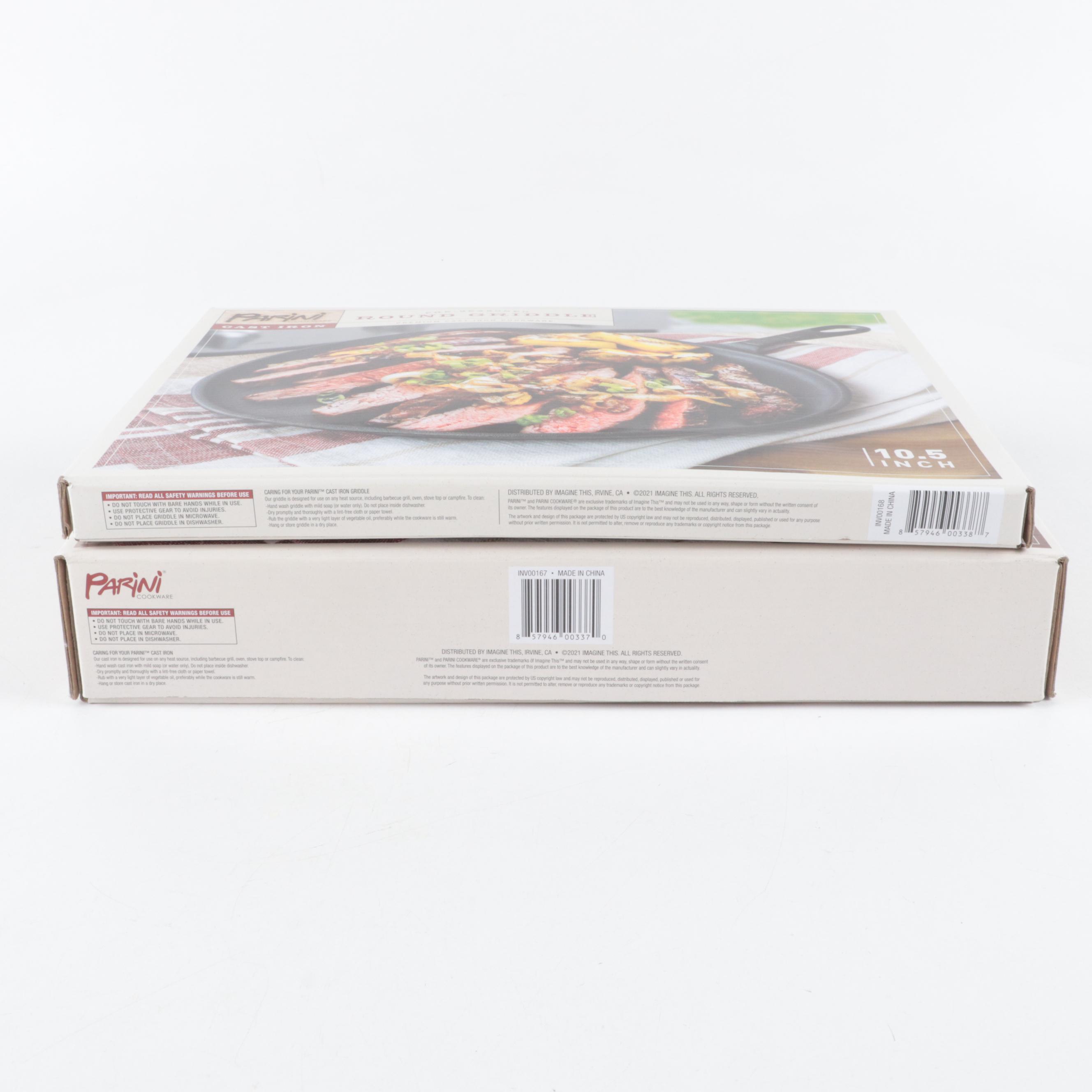 Parini Cast Iron Dutch Oven, Deep Skillet, Griddle, and Reversible