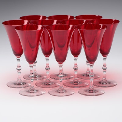 Seneca Glass Ruby Goblets, 20th Century