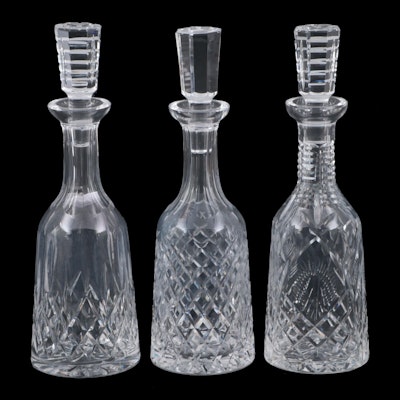 Waterford "Lismore", "Alana", and "Shannon Jubilee" Crystal Decanters