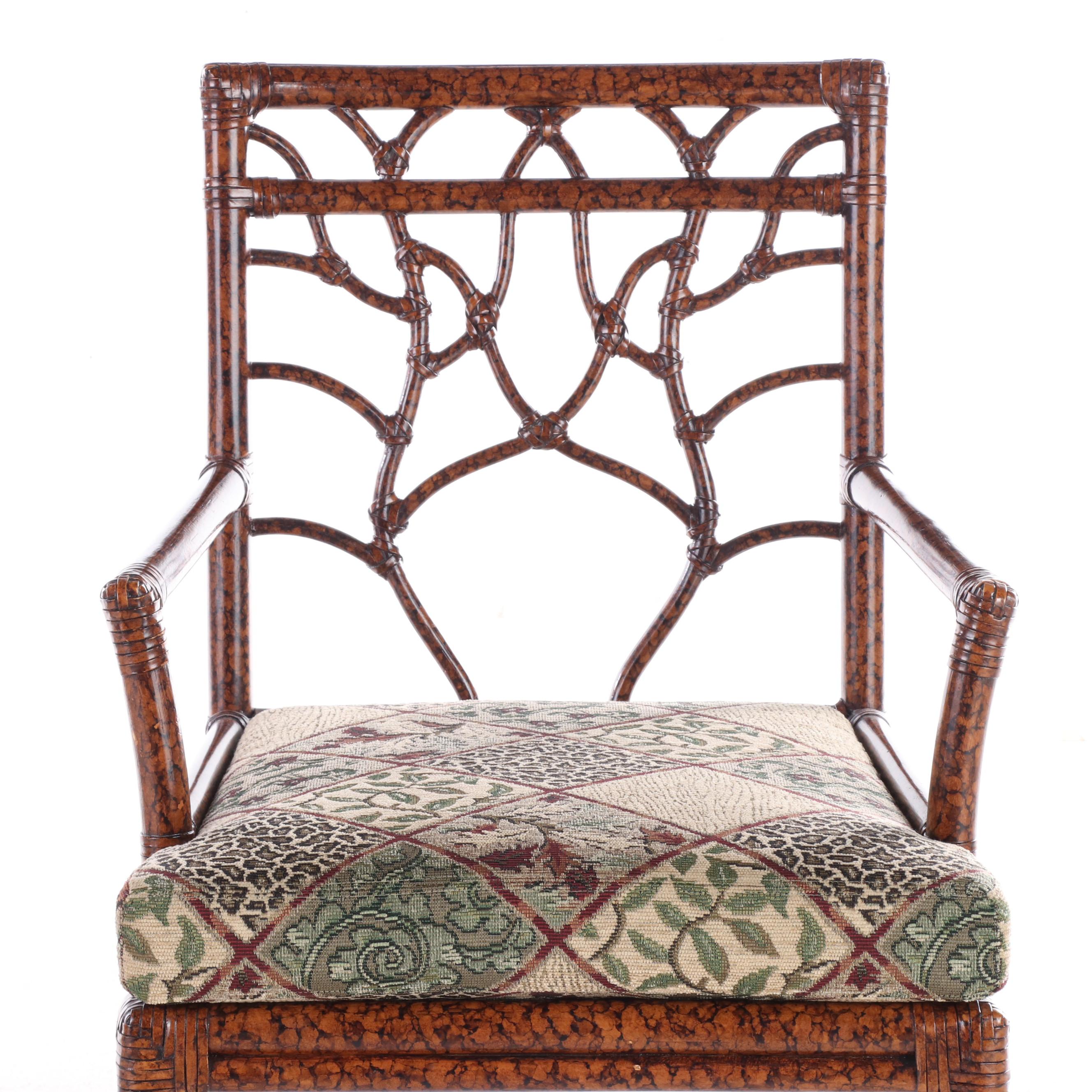 Ficks Reed TortoiseshellStained Rattan Armchair EBTH