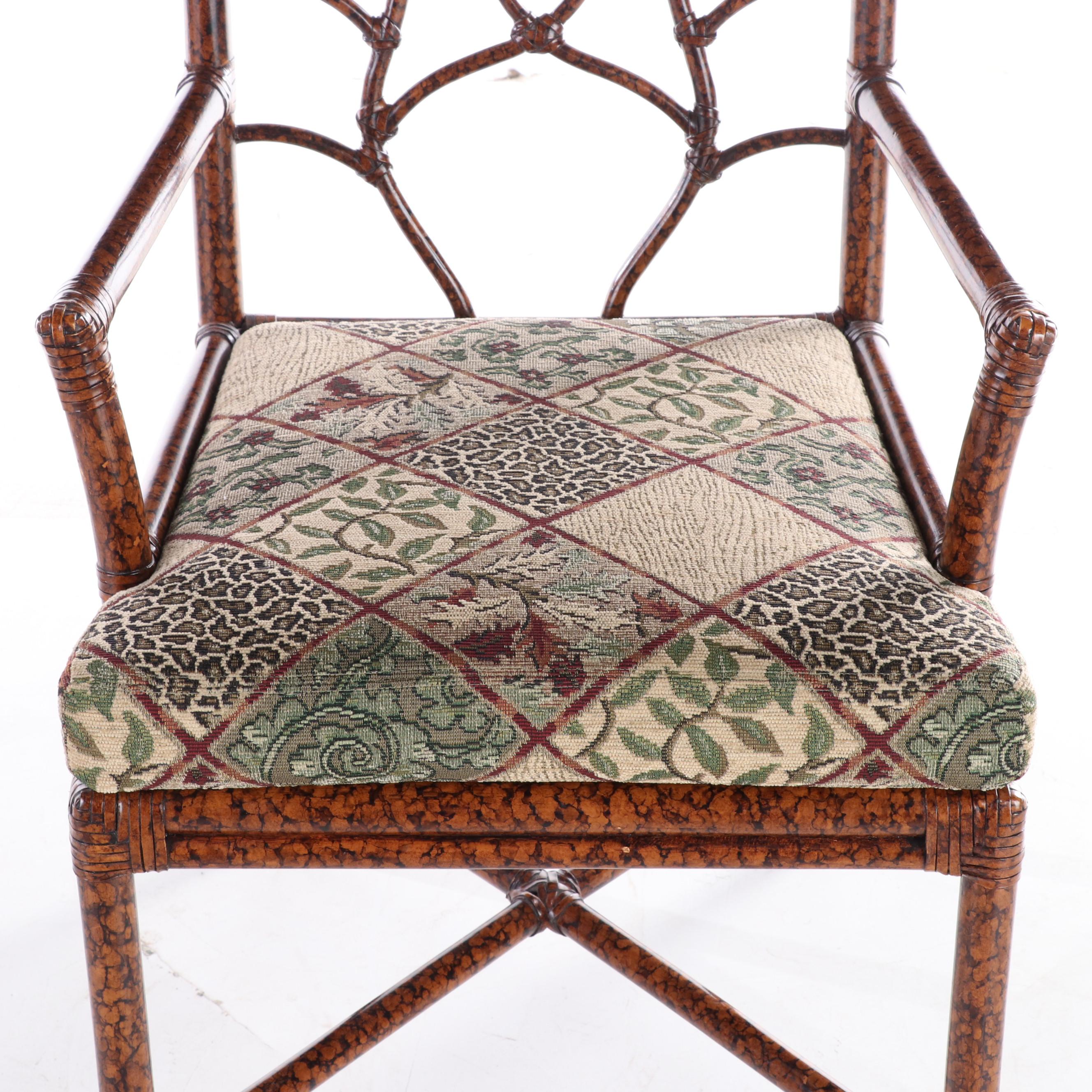 Ficks Reed TortoiseshellStained Rattan Armchair EBTH