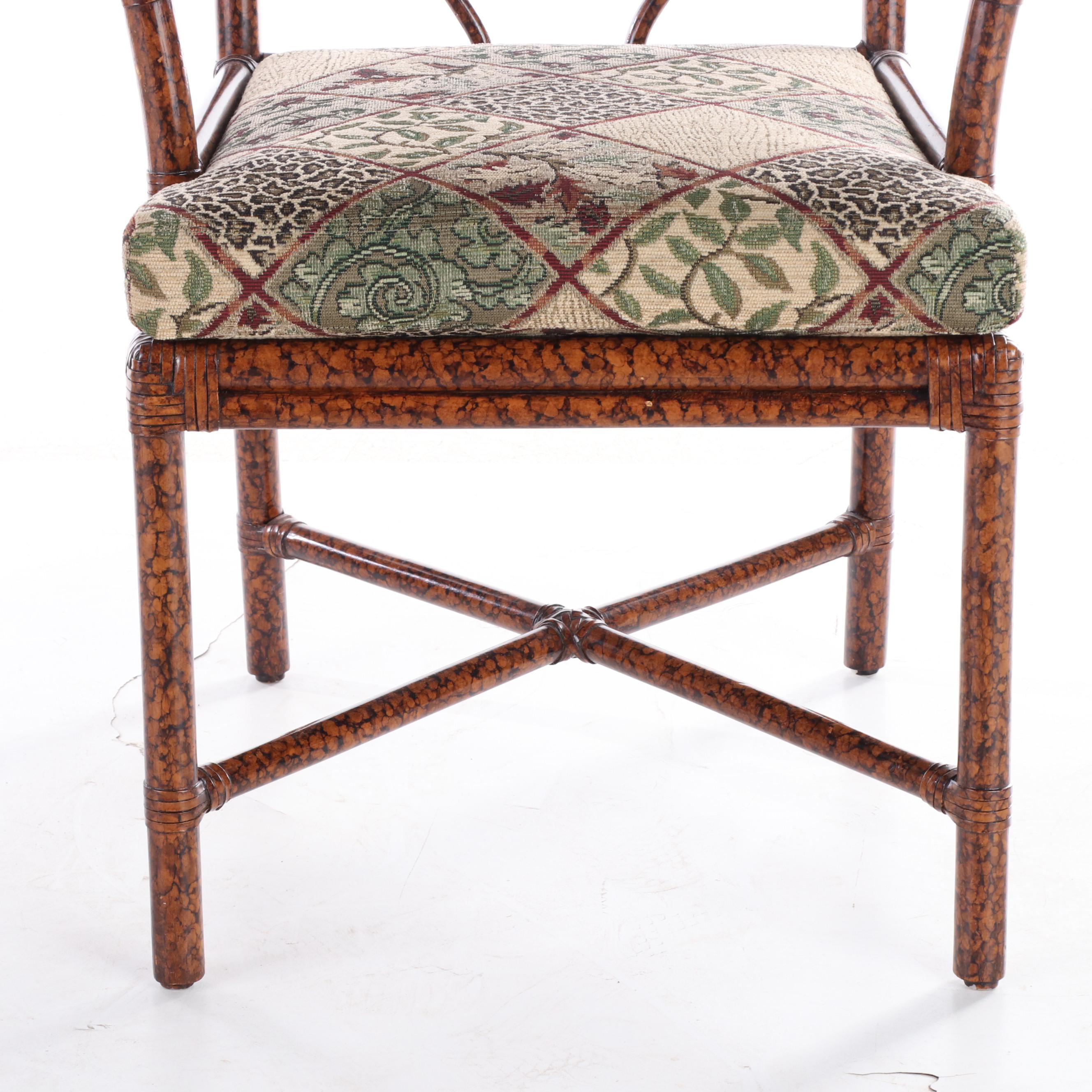 Ficks Reed TortoiseshellStained Rattan Armchair EBTH