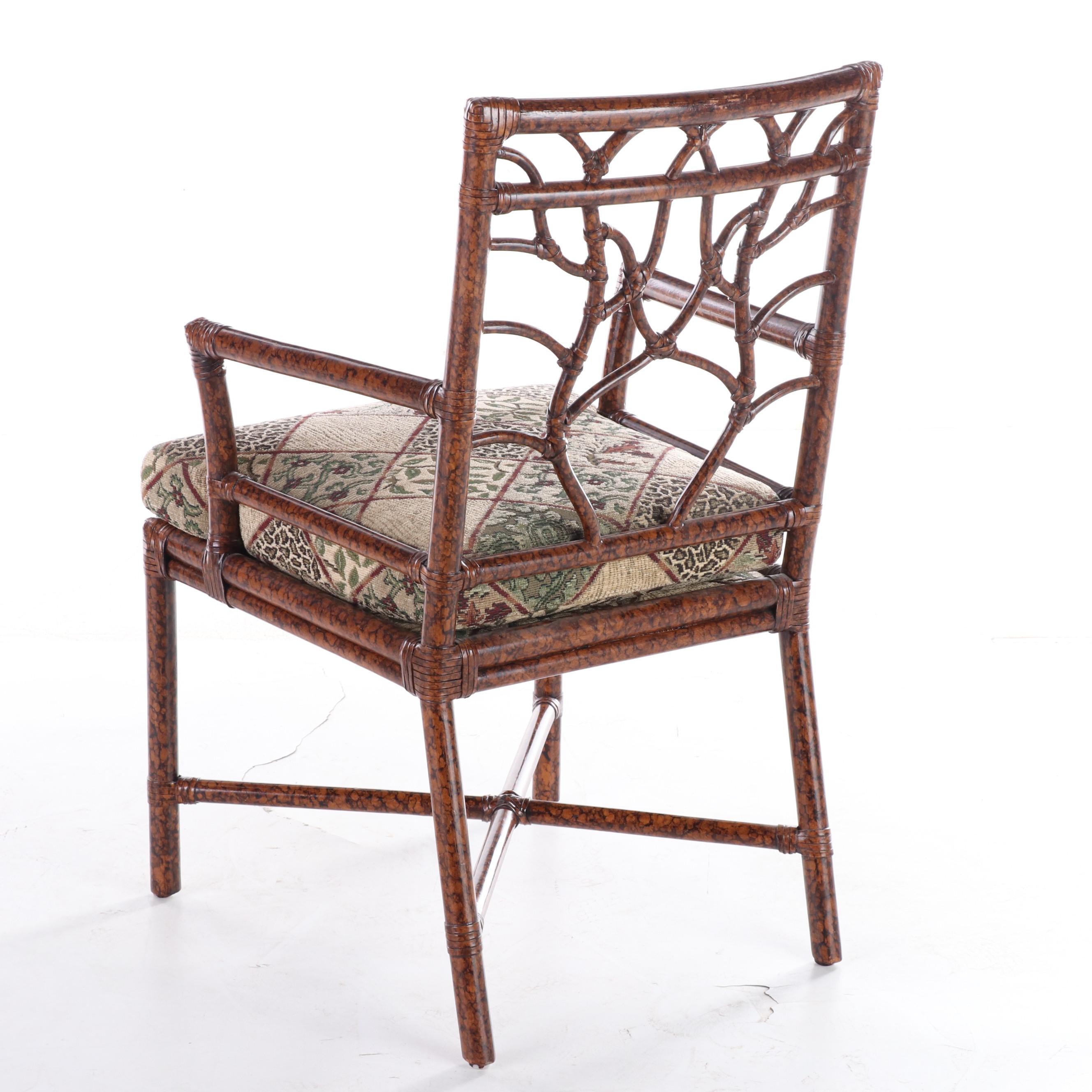 Ficks Reed TortoiseshellStained Rattan Armchair EBTH