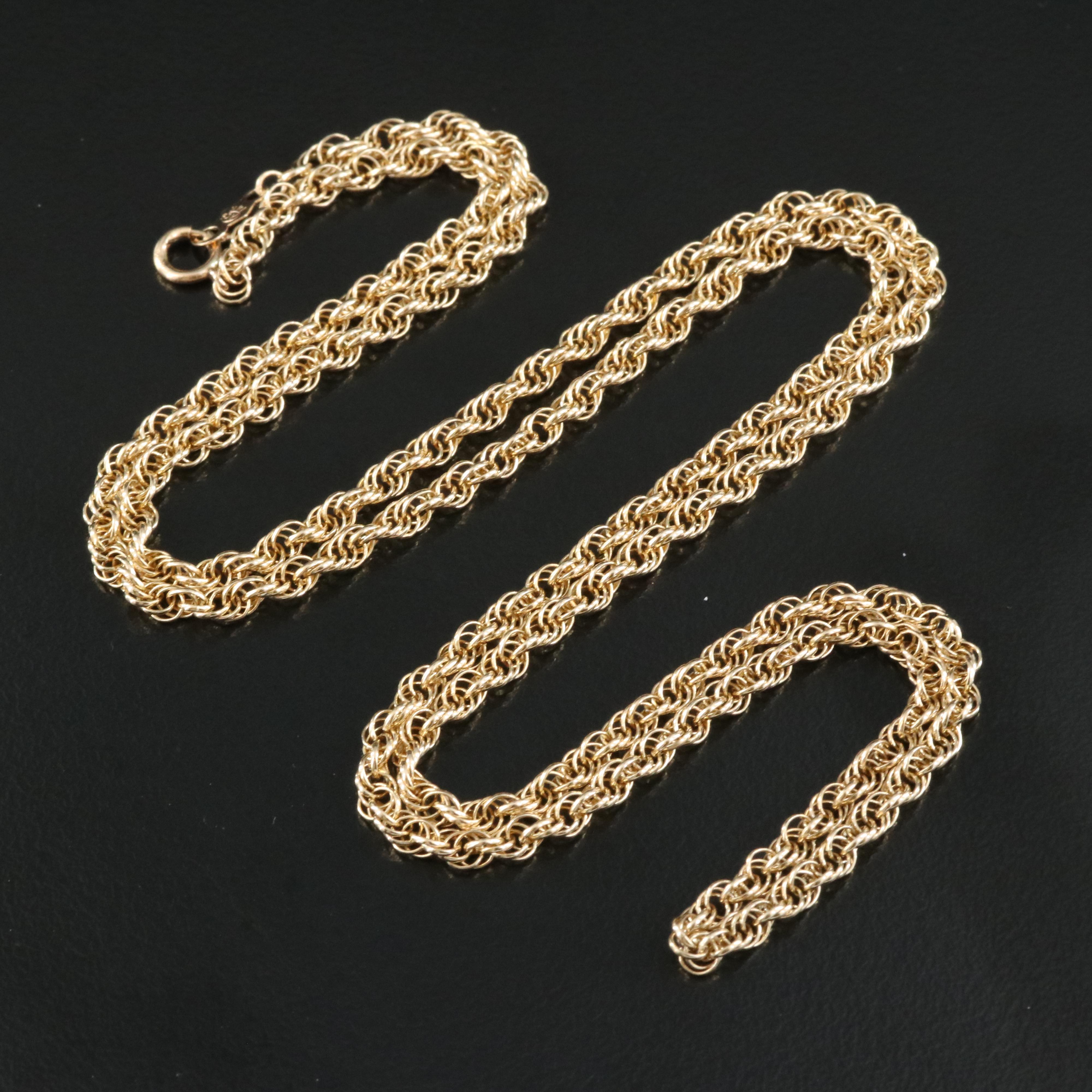 14K French Rope Chain Necklace EBTH