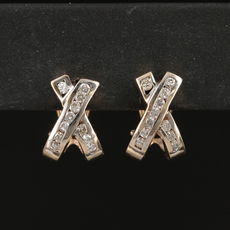 14K 0.44 CTW Diamond "X" Earrings