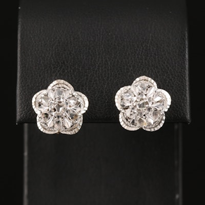9K and Sterling Diamond Earrings