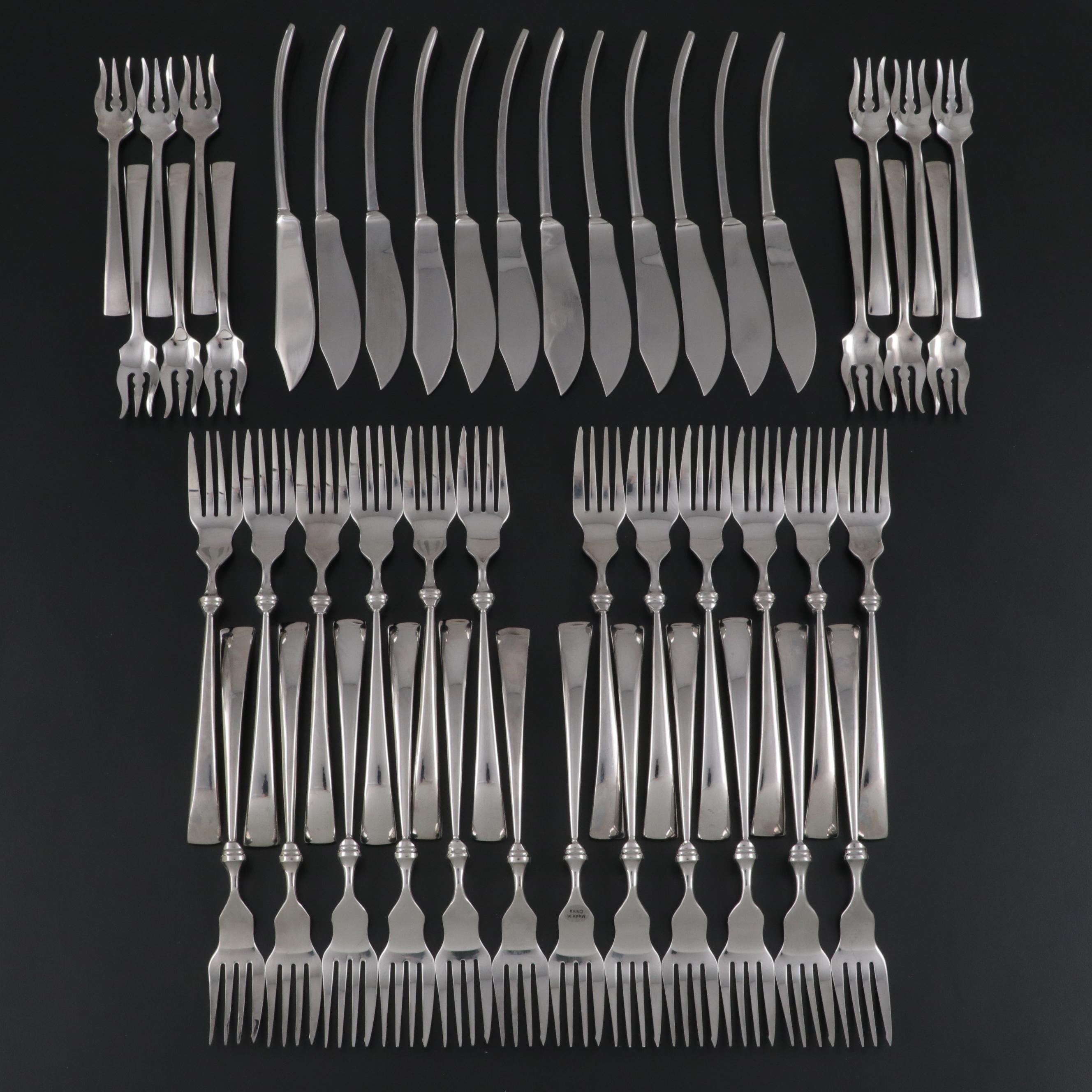 J. A. Henckels Cocktail Forks and Other Stainless Steel Fish Knives and