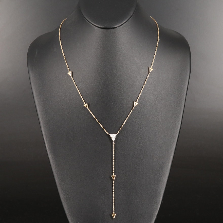 Diamond Lariat Necklace in Sterling