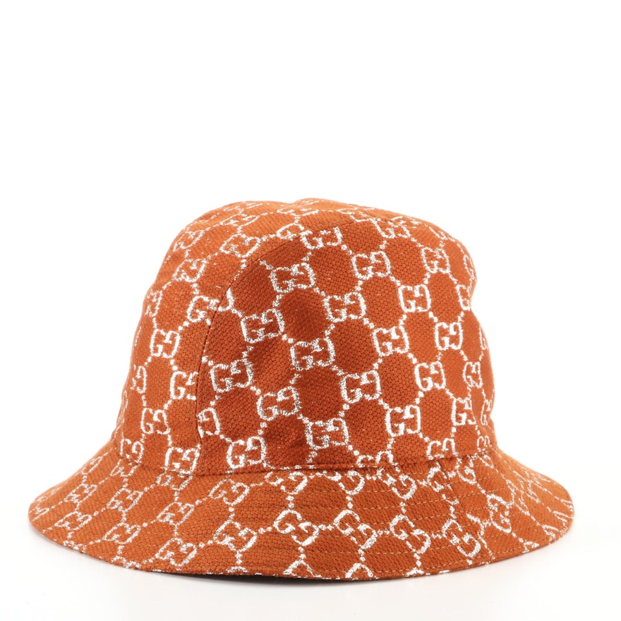 Gucci Bucket Hat in GG Lamé Textile, New with Tag