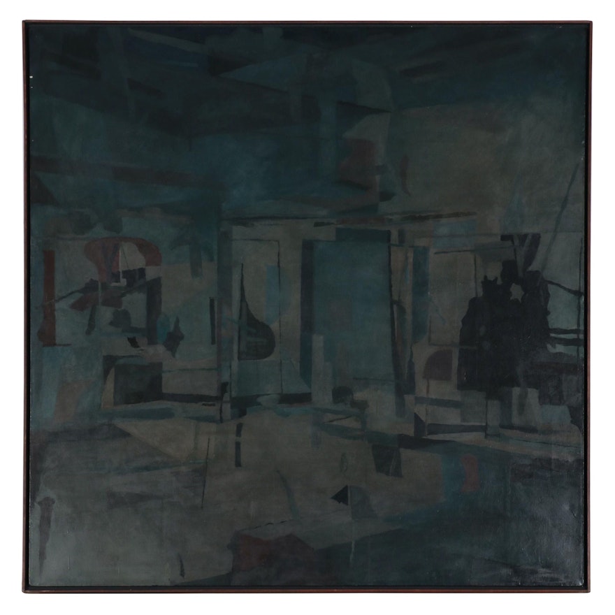 Peter Brown Abstract Oil Painting, 1971
