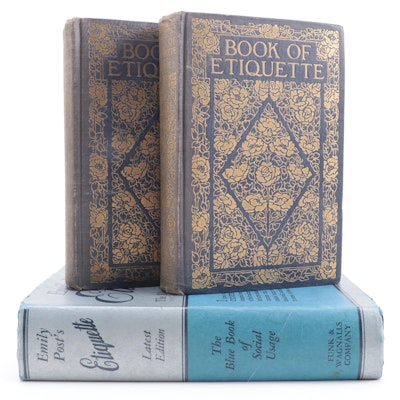 Illustrated 1922 "Book of Etiquette" Two-Volume Set by Lillian Eichler and More