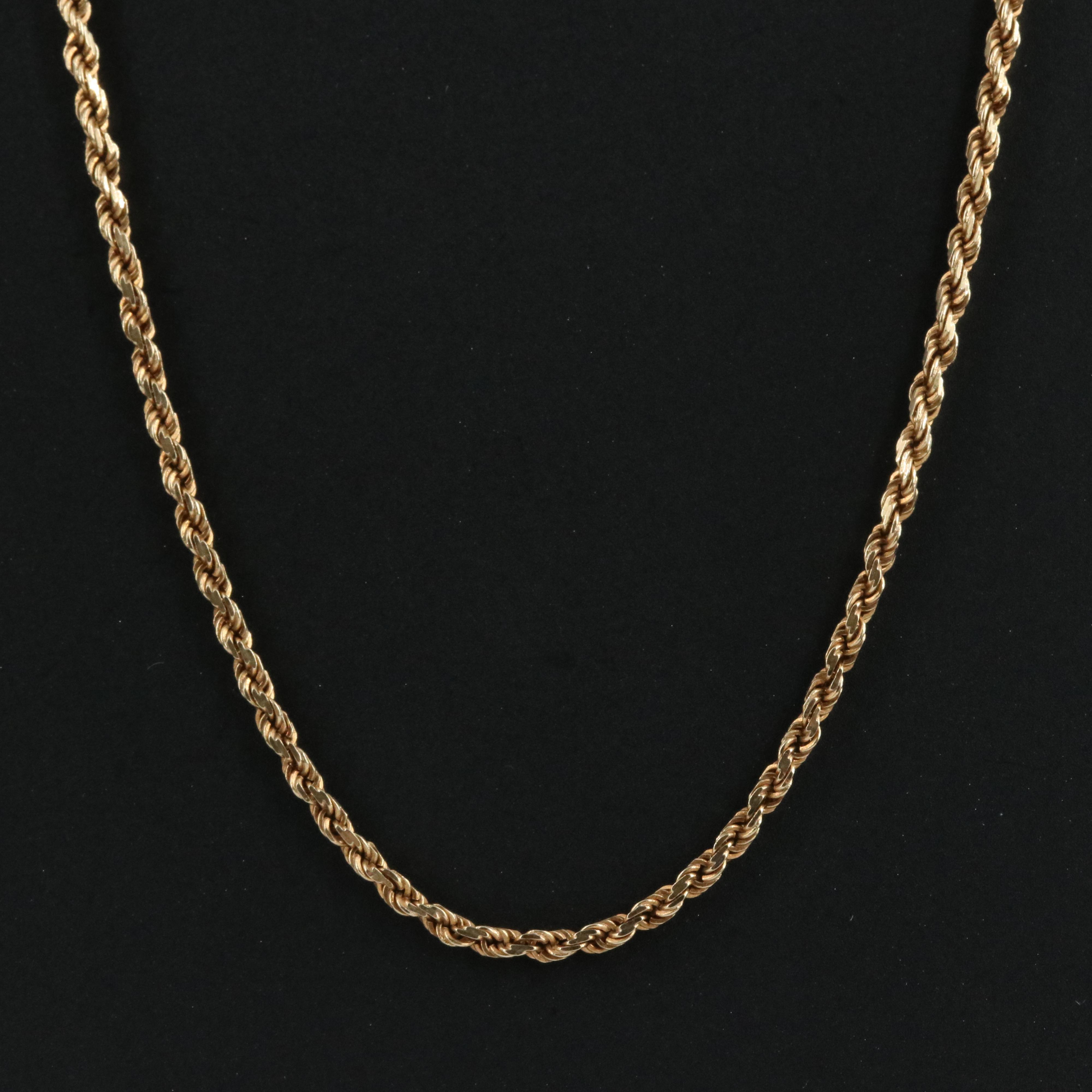 14K French Rope Chain Necklace EBTH