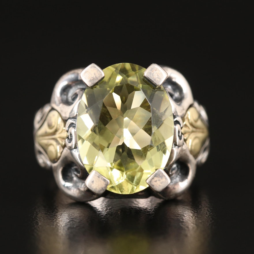 Ann King Citrine Ring in Sterling with 18K Accents