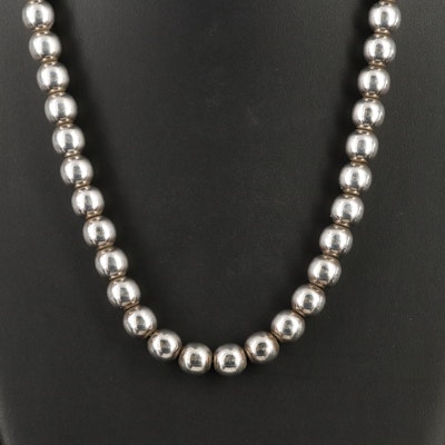 Mexican Sterling Ball Bead Necklace