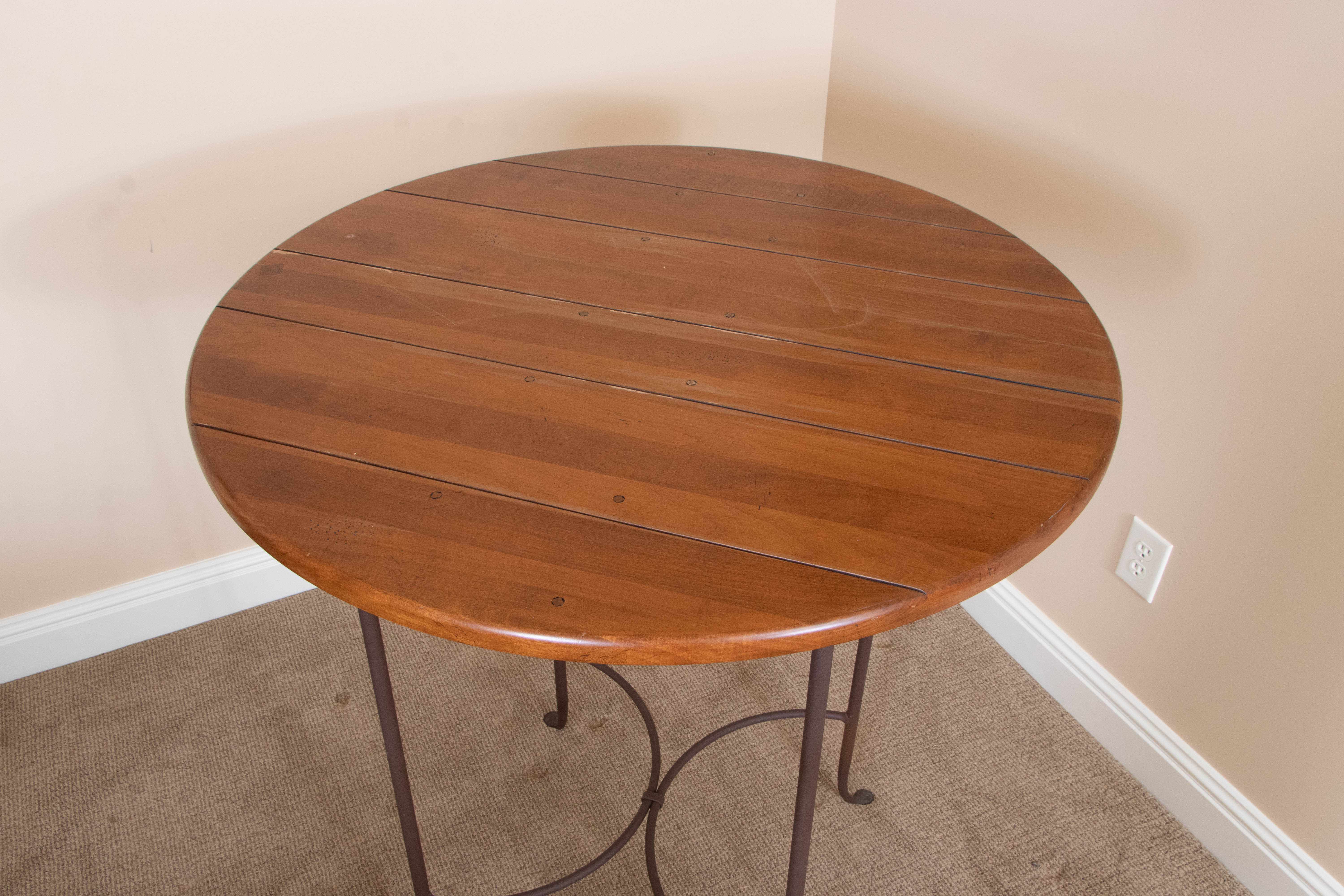 Charleston Iron and Wood HighTop Table with Swivel Stools EBTH