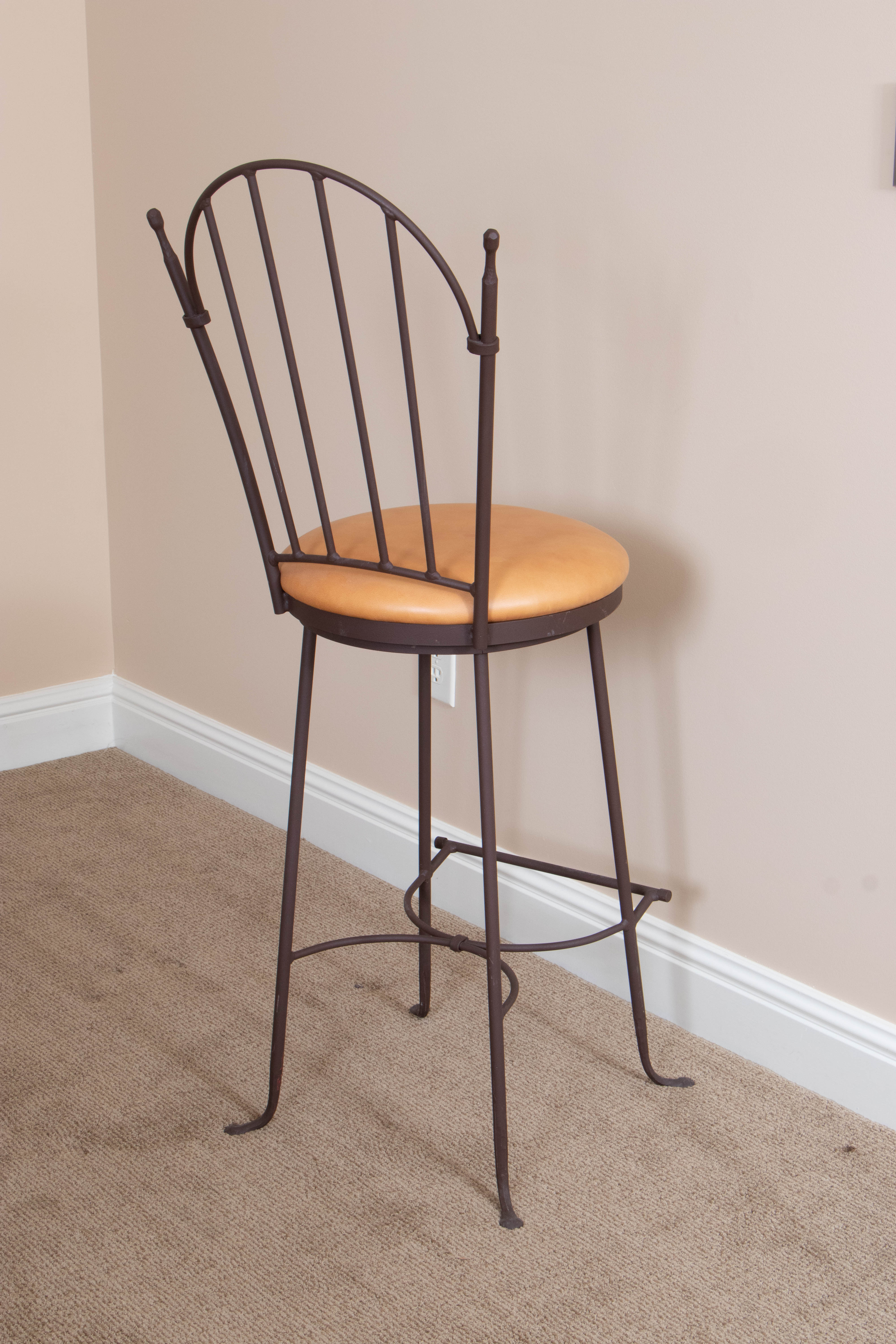 Charleston Iron and Wood HighTop Table with Swivel Stools EBTH