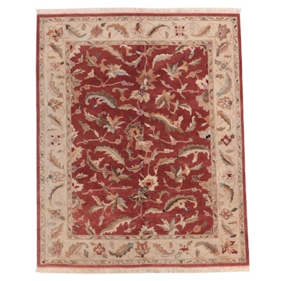 7'11 x 9'11 Hand-Knotted Indian Agra Area Rug
