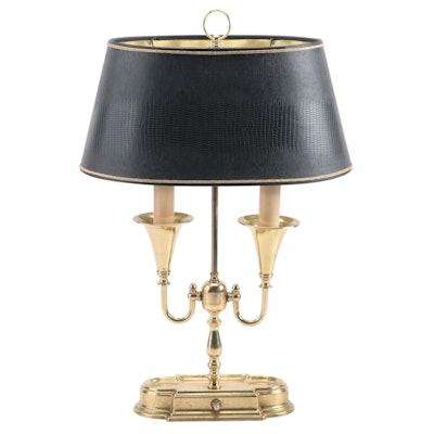 Lacquered Brass Two-Arm Desk Lamp, Late 20th Century