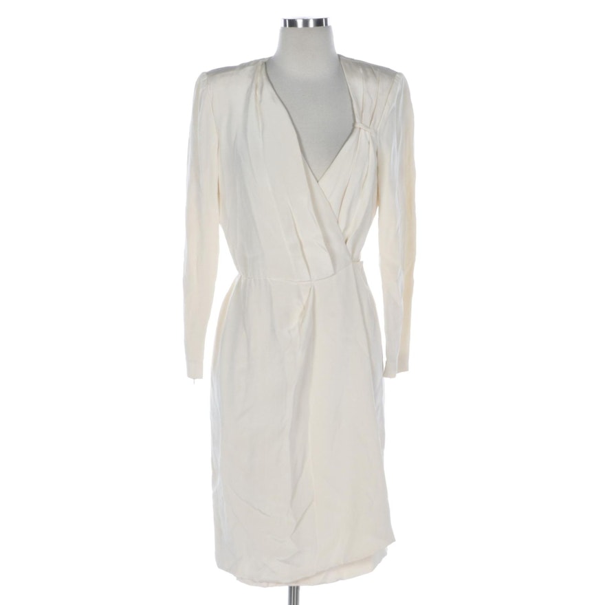 Givenchy Couture Pleated Silk Wrap Dress