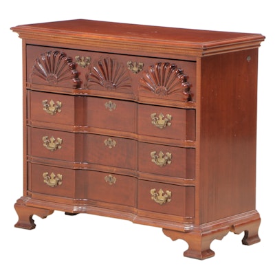 American Drew Chippendale Style Cherrywood Block-Front Four-Drawer Chest