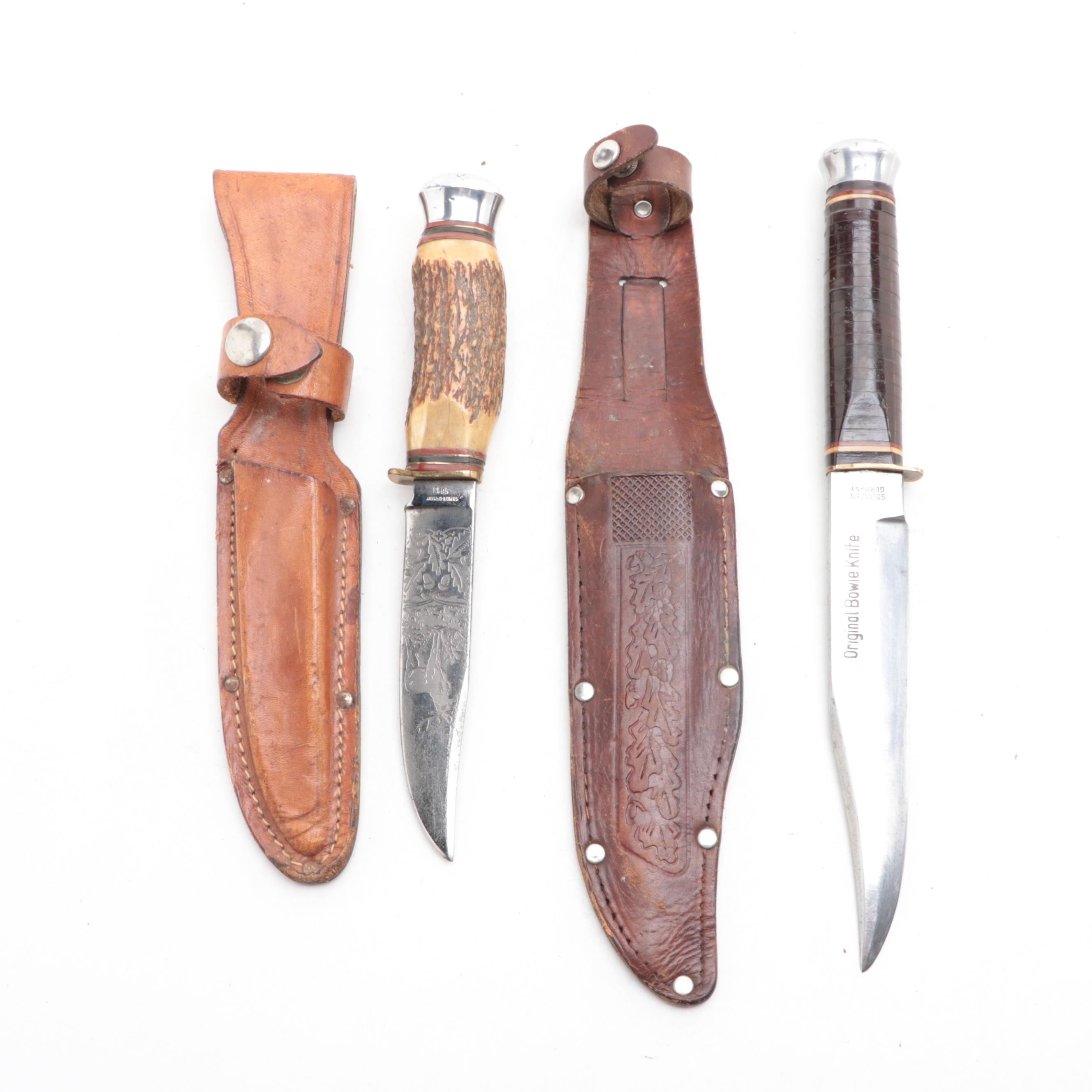 Schmidt & Ziegler with Other German Fixed Blade Knives with Scabbards