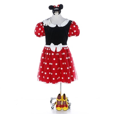 Adult Disney Shopping Minnie Mouse Costume with Shoes and Accessories