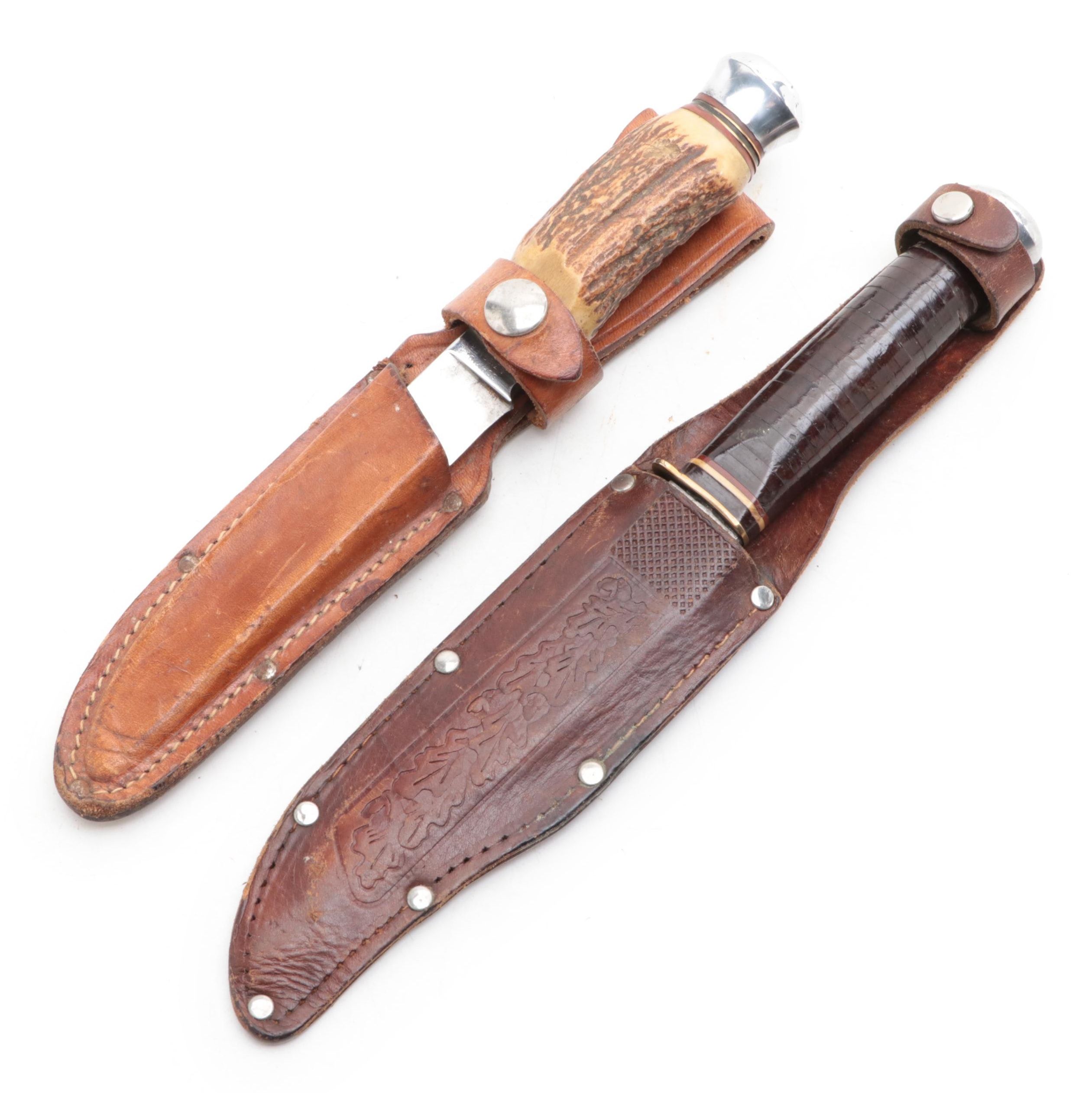 Schmidt & Ziegler with Other German Fixed Blade Knives with Scabbards