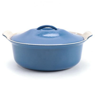Le Creuset 5.5 Quart Blue Enameled Cast Iron Casserole Dish