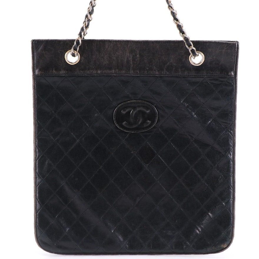 Chanel Flat Shoulder Bag in Quilted Lambskin Leather