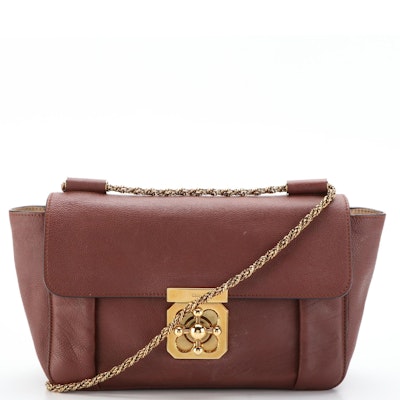 Chloé Elsie Chain Shoulder Bag Small in Pebbled Leather
