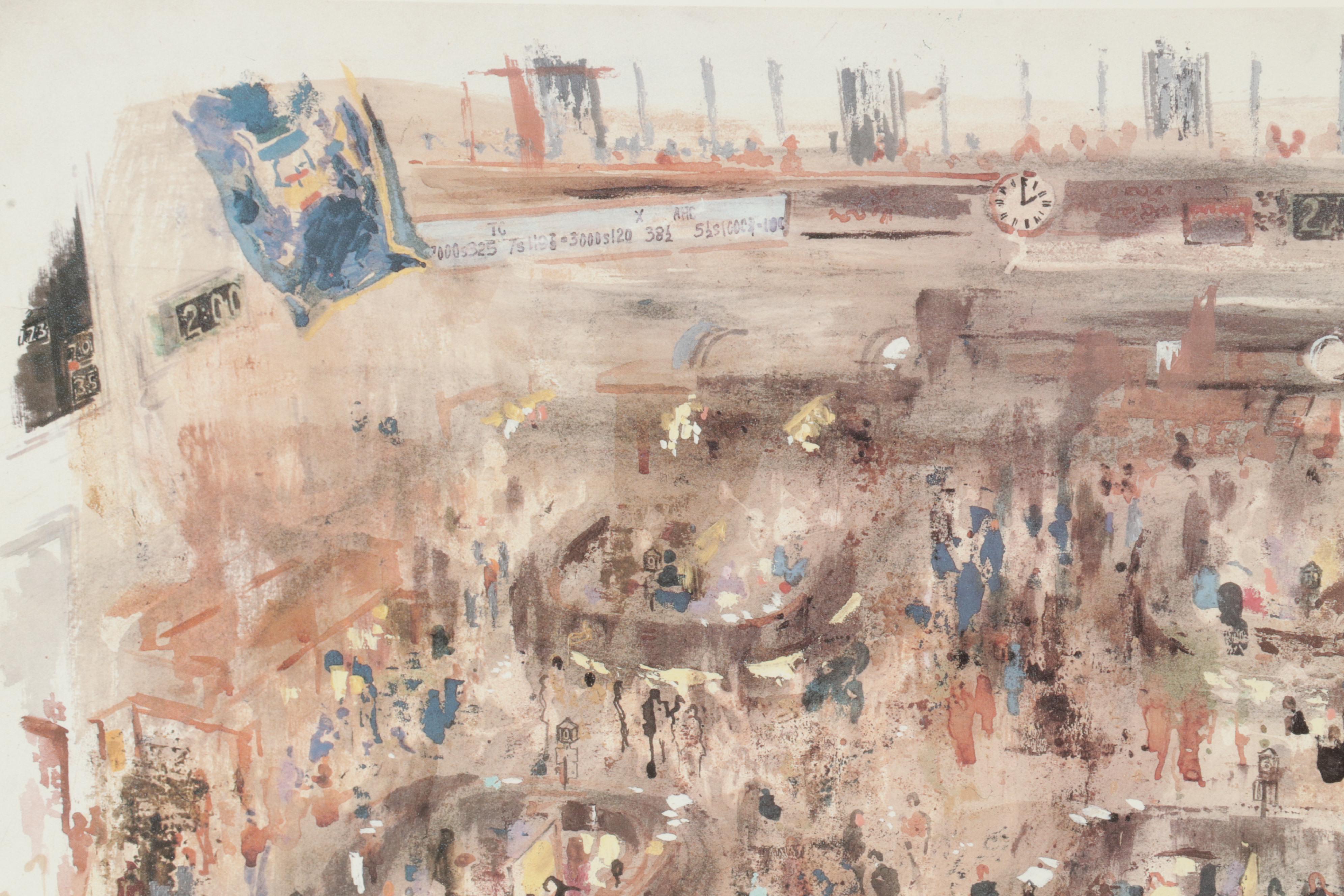 Offset Lithograph After LeRoy Neiman "New York Stock Exchange," Circa