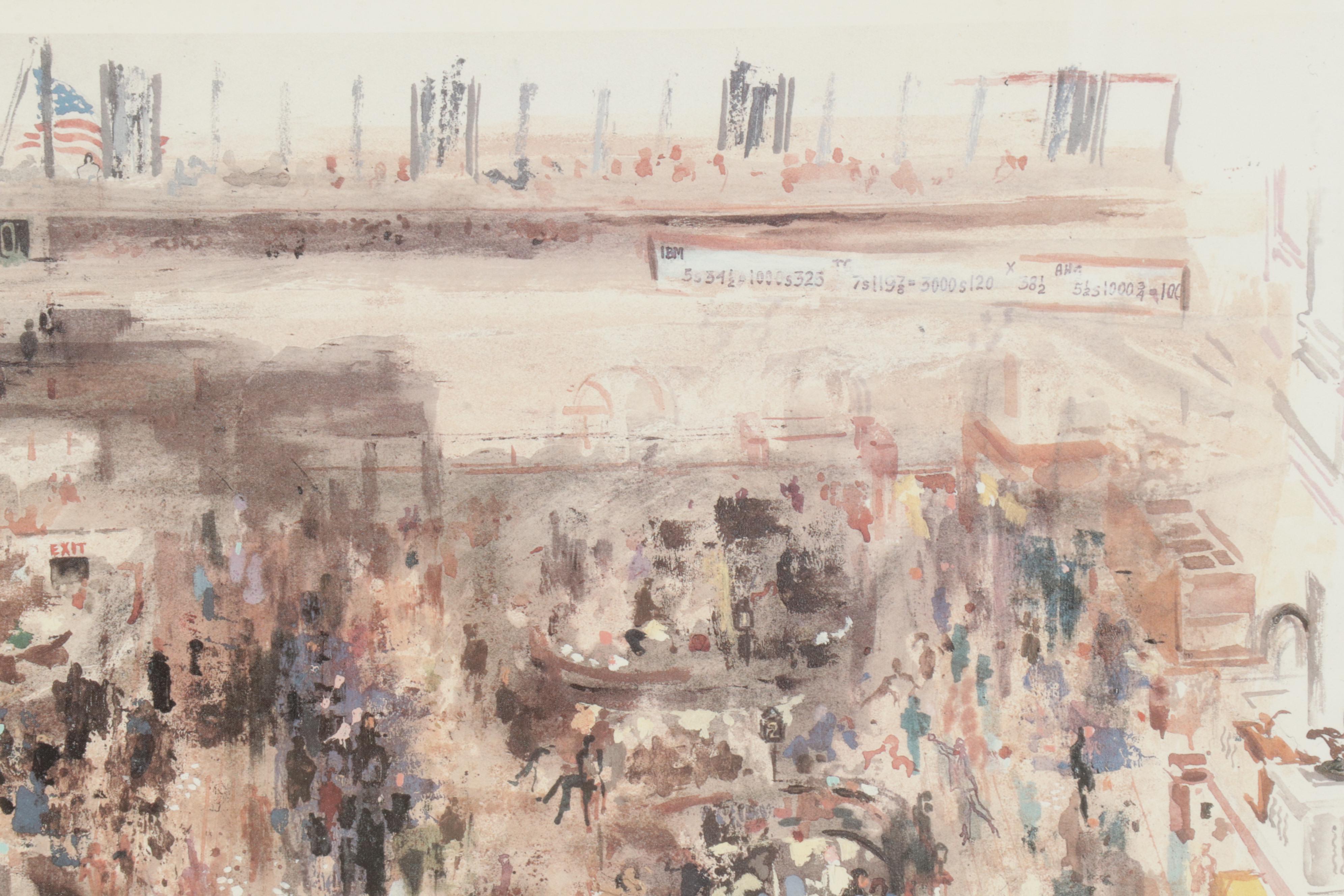 Offset Lithograph After LeRoy Neiman "New York Stock Exchange," Circa