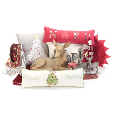 Devi Designs and Other Throw Pillows, Runners and Other Christmas Themed Decor